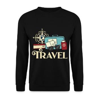 To travel - Unisex Sweatshirt - black - Front - Alina (178cm) & Michal (187cm)