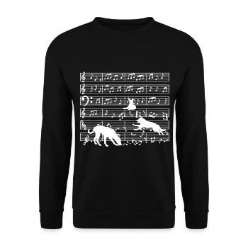 Music Teacher Note Musician Dog - Unisex Sweatshirt - black - Front - Alina (178cm) & Michal (187cm)