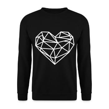 Lignes géométriques du cœur - Sweat-shirt Unisexe - noir - Devant - Alina (178cm) & Michal (187cm)