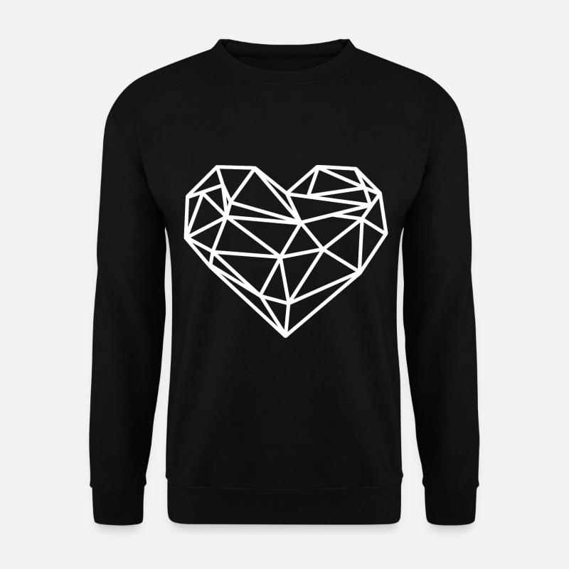 Heart Geometric Lines - Unisex Sweatshirt - black