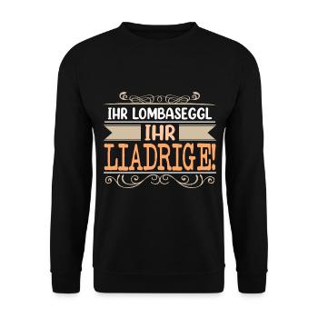 Ihr Lombaseggl Ihr Liadrige - Unisex Pullover - Schwarz - Vorne - Alina (178cm) & Michal (187cm)