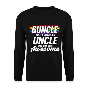 Guncle LGBTQ Schwuler Onkel Geschenk - Unisex Pullover - Schwarz - Vorne - Alina (178cm) & Michal (187cm)