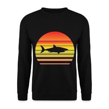 Shark at sunset - Unisex Sweatshirt - black - Front - Alina (178cm) & Michal (187cm)