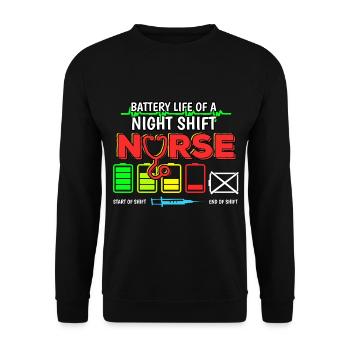Nurse Night Duty Energy I Cadeau - Sweat-shirt Unisexe - noir - Devant - Alina (178cm) & Michal (187cm)