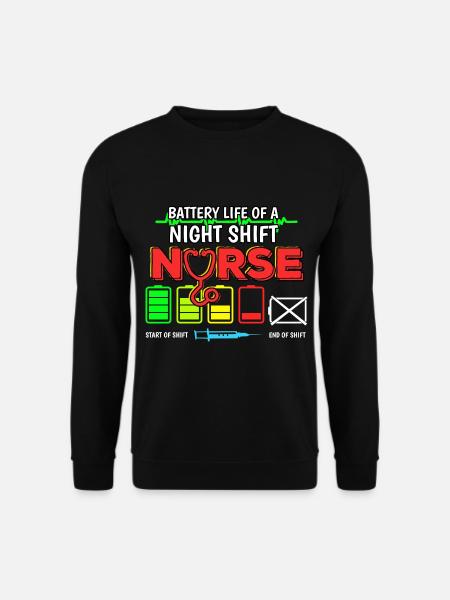 Krankenschwester Nachtdienst Energie I Geschenk - Unisex Pullover - Schwarz