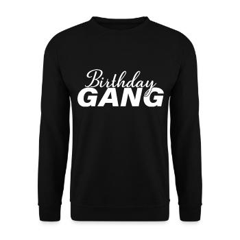 Birthday Gang Matching Group Birthday Party Gift - Unisex Sweatshirt - black - Front - Alina (178cm) & Michal (187cm)