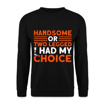 Handicap Amputee Amputation Prosthetic Leg - Unisex Sweatshirt - black - Front - Alina (178cm) & Michal (187cm)
