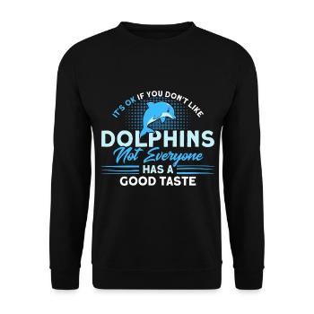 Dolphin Dolphin Lover Animal Dolphins Gift - Unisex Sweatshirt - black - Front - Alina (178cm) & Michal (187cm)
