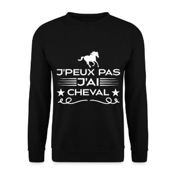 Je Peux Pas J'ai Cheval | fan de cheval | chevaux - Sweat-shirt Unisexe - noir - Devant - Alina (178cm) & Michal (187cm)