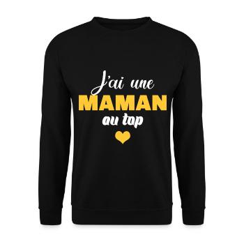 J'ai une maman au top - Sweat-shirt Unisexe - noir - Devant - Alina (178cm) & Michal (187cm)