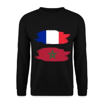 Morocco & France - Unisex Sweatshirt - black - Front - Alina (178cm) & Michal (187cm)