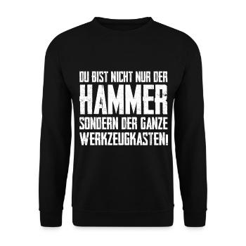 Nicht der Hammer,sondern der ganze Werkzeugkasten - Unisex Pullover - Schwarz - Vorne - Alina (178cm) & Michal (187cm)