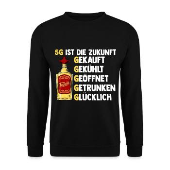 5G ist die Zukunft Tequila - Unisex Pullover - Schwarz - Vorne - Alina (178cm) & Michal (187cm)