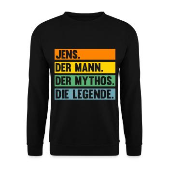 Jens - Unisex Pullover - Schwarz - Vorne - Alina (178cm) & Michal (187cm)