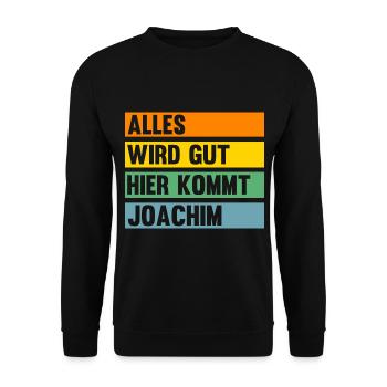 Joachim - Unisex Pullover - Schwarz - Vorne - Alina (178cm) & Michal (187cm)
