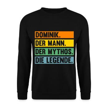 Dominik - Unisex Pullover - Schwarz - Vorne - Alina (178cm) & Michal (187cm)