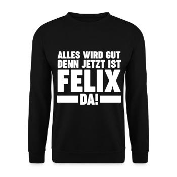 Felix - Unisex Pullover - Schwarz - Vorne - Alina (178cm) & Michal (187cm)