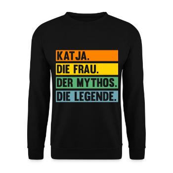 Katja - Unisex Pullover - Schwarz - Vorne - Alina (178cm) & Michal (187cm)