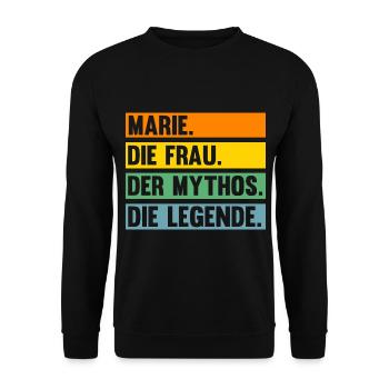Marie - Unisex Pullover - Schwarz - Vorne - Alina (178cm) & Michal (187cm)