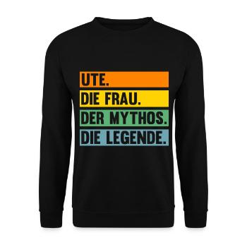 Ute - Unisex Pullover - Schwarz - Vorne - Alina (178cm) & Michal (187cm)