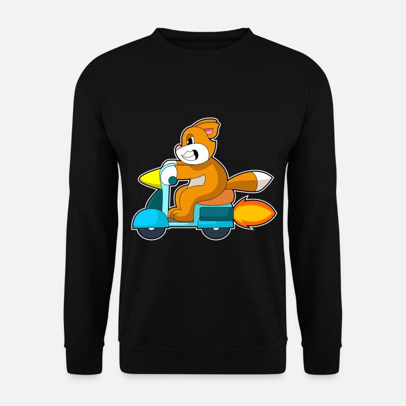 Katze Motorroller - Unisex Pullover - Schwarz
