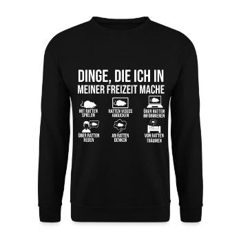 Nagetier Ratte Ratten - Unisex Pullover - Schwarz - Vorne - Alina (178cm) & Michal (187cm)