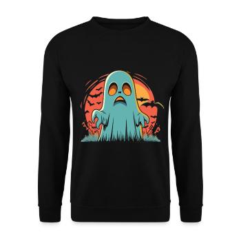 Halloween Ghost - Le cadeau effrayant parfait - Sweat-shirt Unisexe - noir - Devant - Alina (178cm) & Michal (187cm)