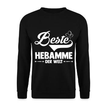 Geburtshelferin Hebamme - Unisex Pullover - Schwarz - Vorne - Alina (178cm) & Michal (187cm)