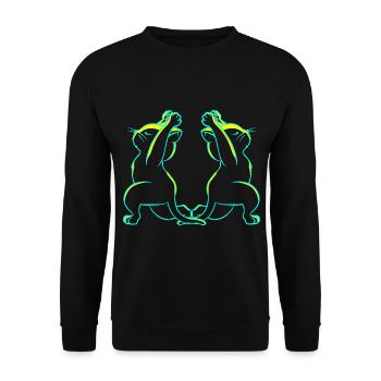 Yoga Vintage Rétro des années 80 Chats des années 90 - Sweat-shirt Unisexe - noir - Devant - Alina (178cm) & Michal (187cm)