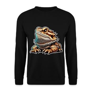 Bartagame Bartagamen Bearded Dragon - Unisex Sweatshirt - black - Front - Alina (178cm) & Michal (187cm)