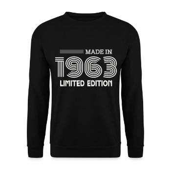 1963 Geburtstagsgeschenk 1963 Geschenkidee - Unisex Pullover - Schwarz - Vorne - Alina (178cm) & Michal (187cm)