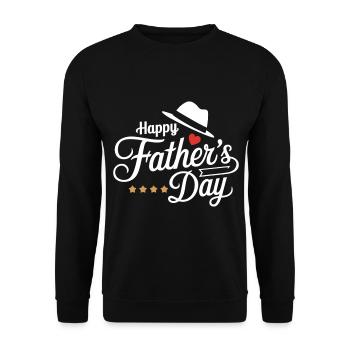 Cadeau de fête des pères avec chapeau - Sweat-shirt Unisexe - noir - Devant - Alina (178cm) & Michal (187cm)