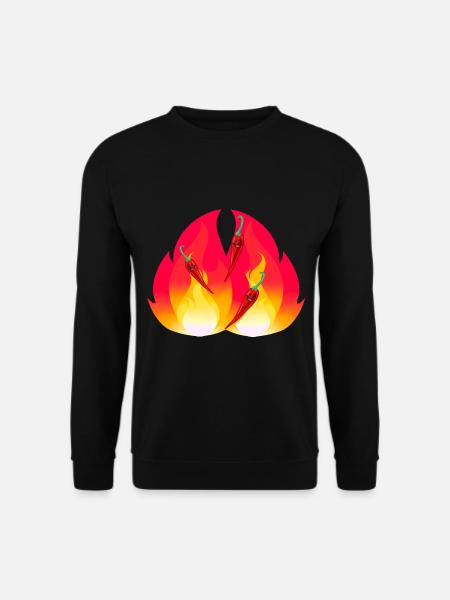 Feuriger Chilli schaft Gewürze Speise gesund - Unisex Pullover - Schwarz