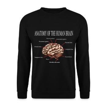 ANATOMIE DES GEHIRNS NEUROWISSENSCHAFT GESCHENK - Unisex Pullover - Schwarz - Vorne - Alina (178cm) & Michal (187cm)