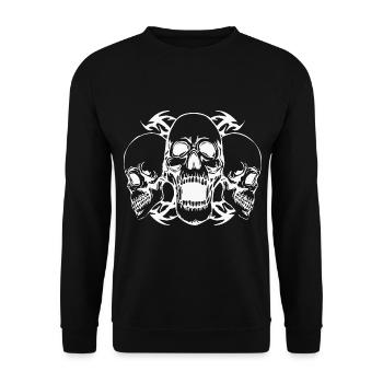 Crâne et os croisés - Sweat-shirt Unisexe - noir - Devant - Alina (178cm) & Michal (187cm)