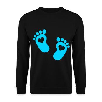 Bébé doux bébé coeur parents Enceinte pieds bébé - Sweat-shirt Unisexe - noir - Devant - Alina (178cm) & Michal (187cm)
