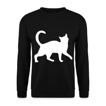White Cat - Unisex Sweatshirt - black - Front - Alina (178cm) & Michal (187cm)