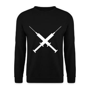 Spritze - Unisex Pullover - Schwarz - Vorne - Alina (178cm) & Michal (187cm)