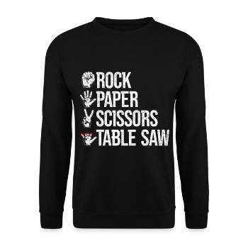 Rock Paper Scissors Table Saw - Unisex Sweatshirt - black - Front - Alina (178cm) & Michal (187cm)