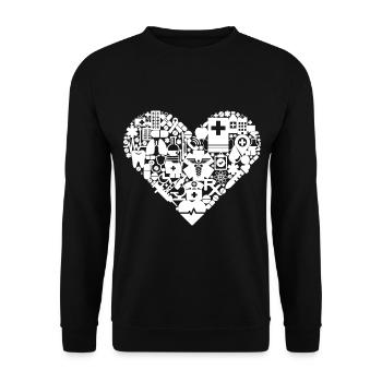 Service de sauvetage paramédical Cœur - Sweat-shirt Unisexe - noir - Devant - Alina (178cm) & Michal (187cm)