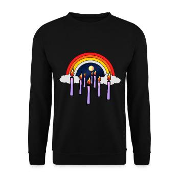Himmel Trauer Jenseits Tod Trauern Regenbogen Gott - Unisex Pullover - Schwarz - Vorne - Alina (178cm) & Michal (187cm)