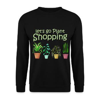 Let's go buy plants - Plant Lover - Unisex Sweatshirt - black - Front - Alina (178cm) & Michal (187cm)