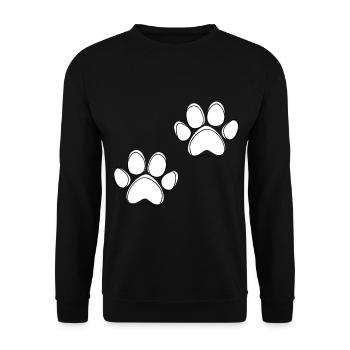 Hund Pfoten - Unisex Pullover - Schwarz - Vorne - Alina (178cm) & Michal (187cm)