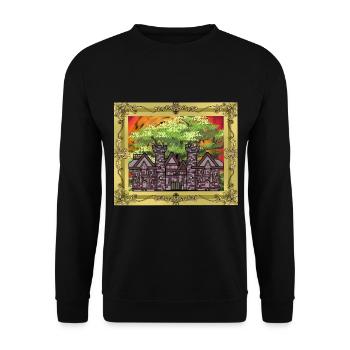 Moyen Âge, Château, Château, Forteresse, Chevalier, Roi, Roi - Sweat-shirt Unisexe - noir - Devant - Alina (178cm) & Michal (187cm)