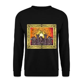 Middle Ages Castle Castle Fortress Knight Warrior - Unisex Sweatshirt - black - Front - Alina (178cm) & Michal (187cm)