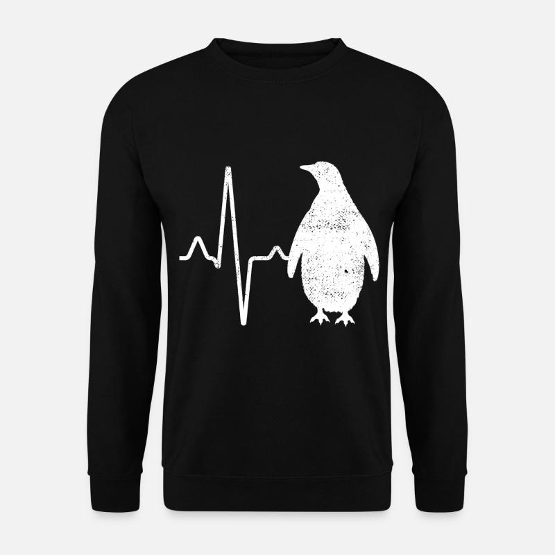 Penguin Heartbeat - Unisex Sweatshirt - black