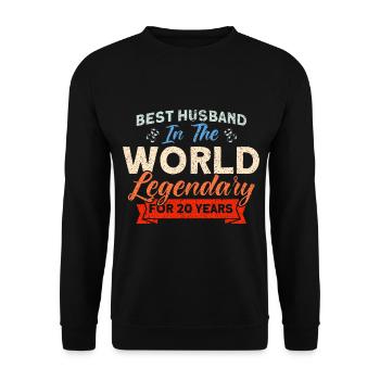 20th Wedding Anniversary Couple Design 20 Years of Marriage - Unisex Sweatshirt - black - Front - Alina (178cm) & Michal (187cm)