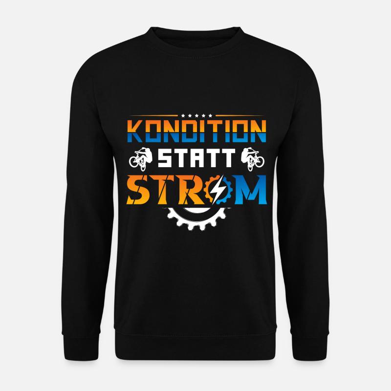 Fahrrad Kondition statt Strom - Unisex Pullover - Schwarz
