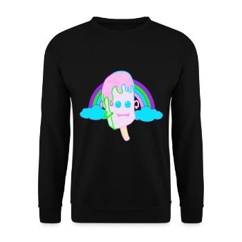 Happy Regenbogen Eis Eiskrem Kinder Fantasy - Unisex Pullover - Schwarz - Vorne - Alina (178cm) & Michal (187cm)