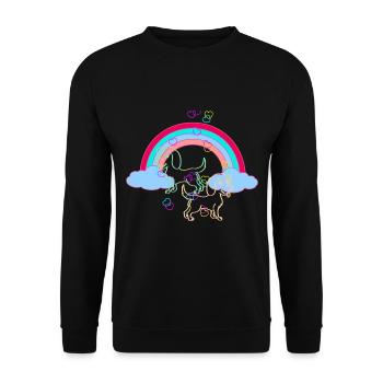 Heavenly Dream Fantasy Rainbow Dogs Colorful - Unisex Sweatshirt - black - Front - Alina (178cm) & Michal (187cm)